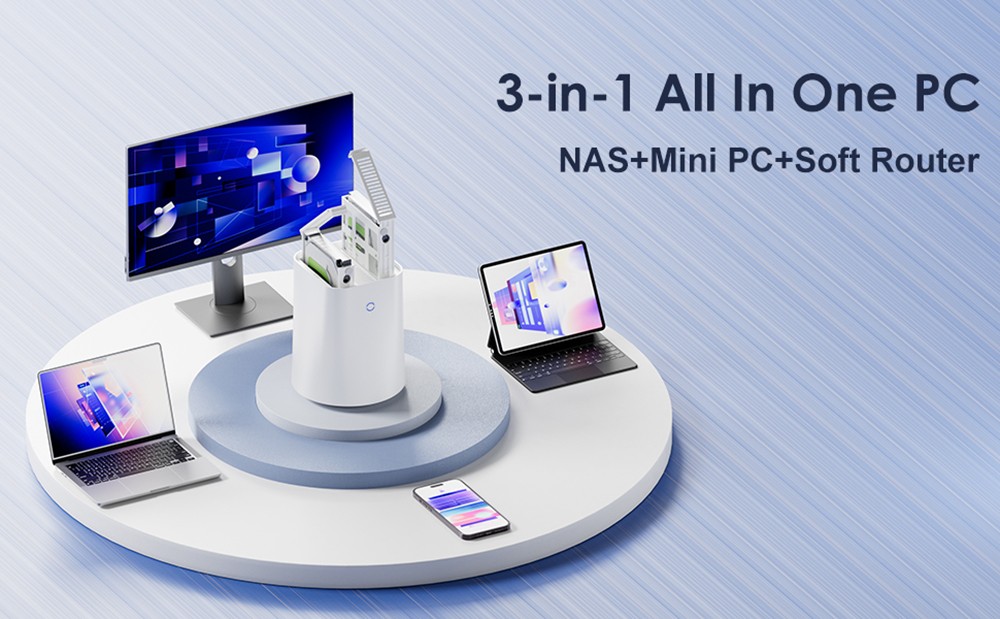 AOOSTAR R3 Pro Mini PC, AMD Ryzen 7 5825U 8 Cores 4.5GHz, 32GB DDR4 RAM 1TB SSD, HDMI+DP+Type-C Triple 4K Display, WiFi 6 Bluetooth 5.2, 2*USB3.0 2*USB2.0 2*2.5G RJ45 Ports 1*3.5mm Audio Jack, Dual-fan Cooling - EU Plug