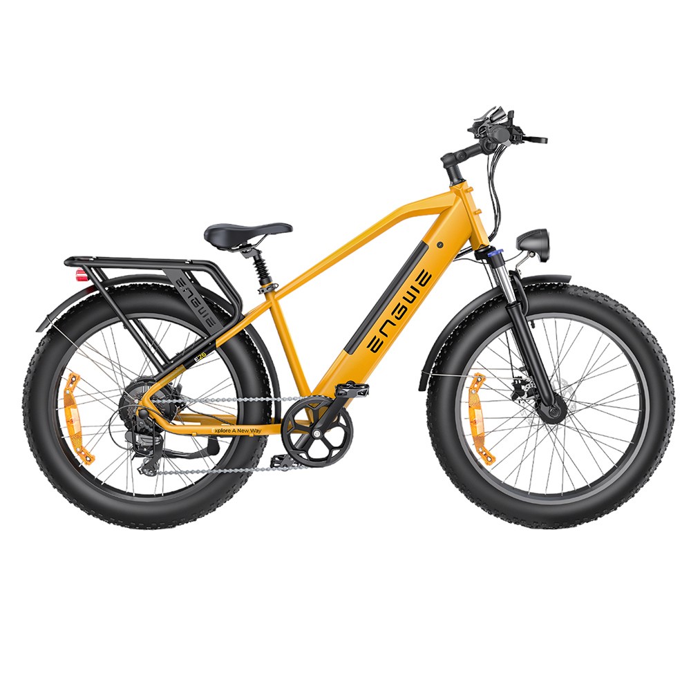 ENGWE E26 Step-over Electric Bike, 48V 16AH Battery 250W Motor Mountain Bike Shimano 7-Speed Gear 140km Max Range 25km/h Max Speed 26*4.0 inch Fat Tire 150kg Load Hydraulic Disc Brake - Bumblebee Yellow