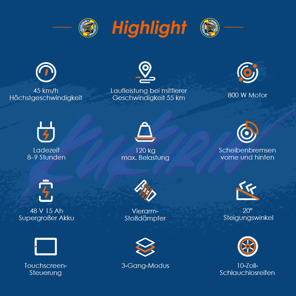 Kukirin G2 Faltbarer E-Scooter, 800W Motor, 48V 15Ah Akku, 10 Zoll Reifen, 45 km/h Höchstgeschwindigkeit, 55 km Reichweite, Touchscreen-Display, Scheibenbremsen vorne und hinten