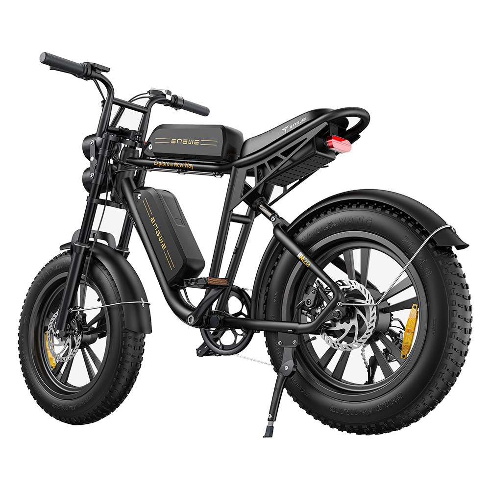 ENGWE M20 Dual Battery Mountain E-Bike 20*4.0 Inch Fat Tires 750W Brushless Motor 45km/h Max Speed 48V 2*13Ah Batteries Front & Rear Disc Brakes Shimano 7-Speed Gear - Black