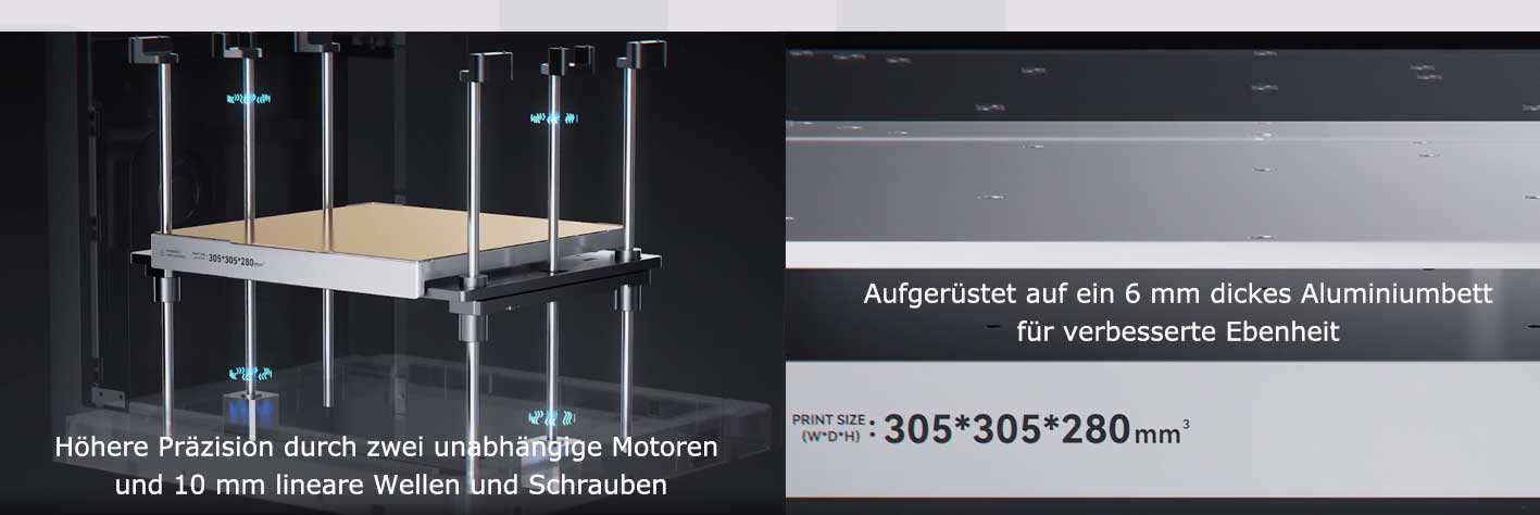 QIDI TECH PLUS4 3D-Drucker, 600 mm/s, 370° C Hochtemperaturdruck, Aktive Bauraumheizung bis 65°C, Mehrmetall-Verbunddüse, 1080P-Kamera, neues Werkzeugkopfsystem, zweischichtige Isolierung, Unterstützt Multicolor-System, Fernbedien