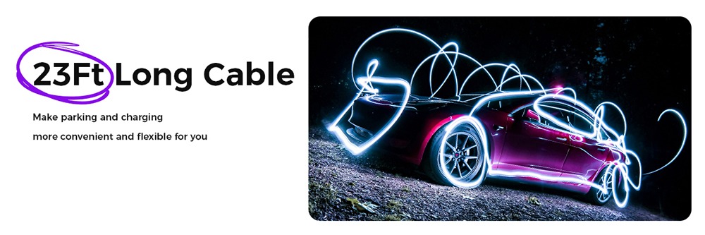 EG Evgoer Level 2 EV Charger, with NEMA 14-50 Plug, 240V 40Amps, 23FT Charger Cable, Adjustable Current Schedule Time, for All J1772 Electric Cars