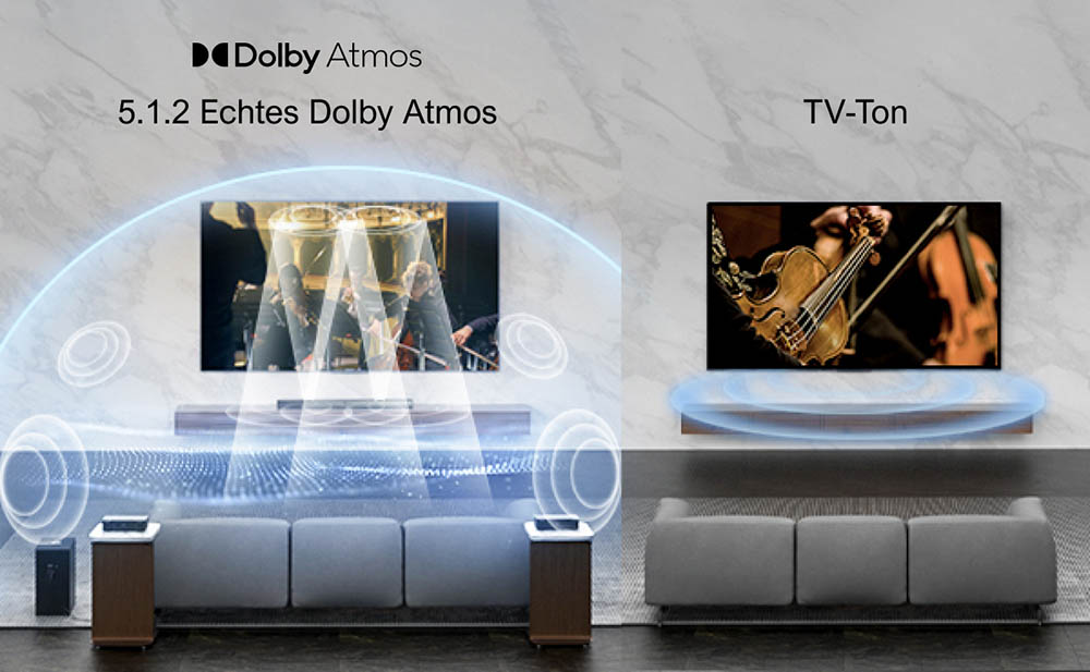 Ultimea Nova S80 Soundbar-Subwoofer-Lautsprecher-Kit, 5.1.2-Kanal, 4K HDR-Passthrough, Dolby Atmos-Dekodierung, 520 W Spitzenleistung