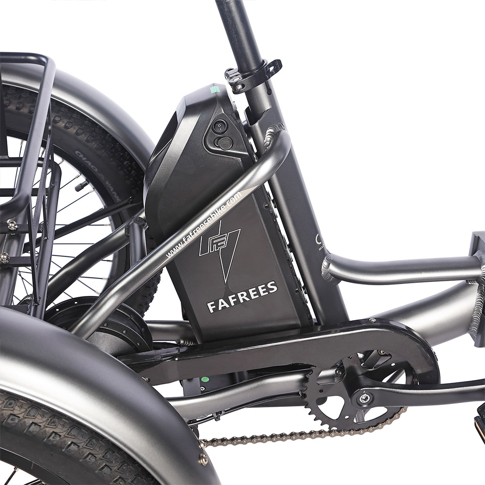 Fafrees F20 Mate Electric Tricycle Standard Version + Enlarged Rear Rack + Front Basket 500W Motor 48V/18.2Ah Battery 20*3.0-inch Fat Tire 110km Max Range Hydraulic Disc Brake - Black