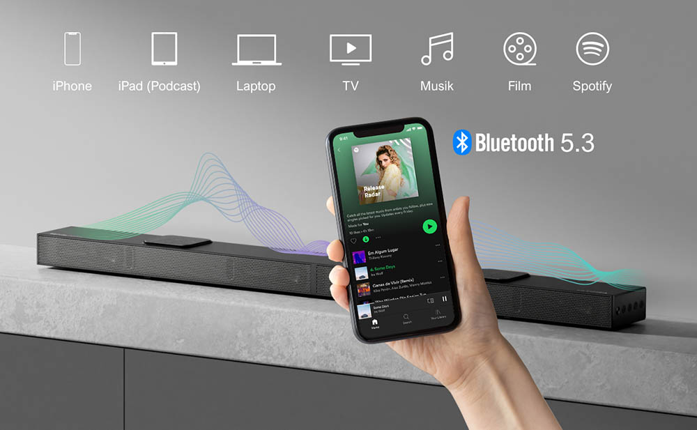 Ultimea Nova S80 Soundbar-Subwoofer-Lautsprecher-Kit, 5.1.2-Kanal, 4K HDR-Passthrough, Dolby Atmos-Dekodierung, 520 W Spitzenleistung