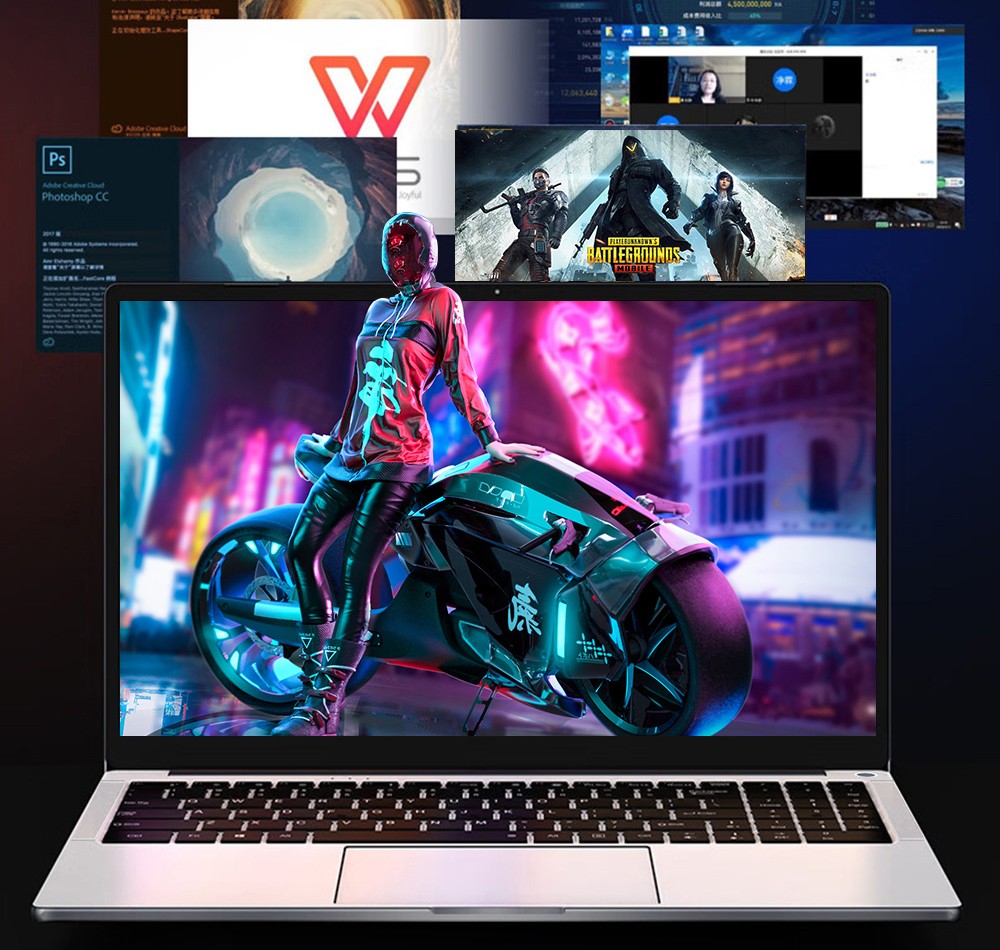 Ordinateur portable Ninkear A15 Pro, écran IPS 15,6'' 1920*1080, AMD Ryzen 5 6600H 6 cœurs Max 4,5 GHz, 32 Go de RAM DDR5 1 To SSD, WiFi6, clavier rétroéclairé, déverrouillage par empreinte digitale, ouverture et fermeture à 180°, 2 * Type-C, 2 * USB3.0 1 * HDMI 1 * casque 1 * Micro SD