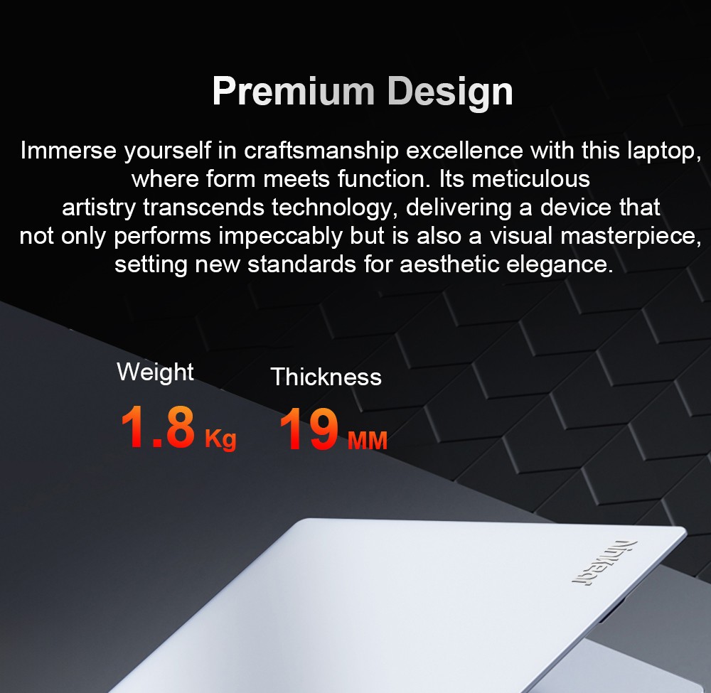 Ordinateur portable Ninkear A15 Pro, écran IPS 15,6'' 1920*1080, AMD Ryzen 5 6600H 6 cœurs Max 4,5 GHz, 32 Go de RAM DDR5 1 To SSD, WiFi6, clavier rétroéclairé, déverrouillage par empreinte digitale, ouverture et fermeture à 180°, 2 * Type-C, 2 * USB3.0 1 * HDMI 1 * casque 1 * Micro SD