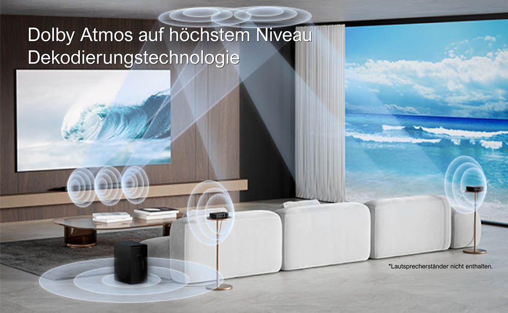 Ultimea Nova S80 Soundbar-Subwoofer-Lautsprecher-Kit, 5.1.2-Kanal, 4K HDR-Passthrough, Dolby Atmos-Dekodierung, 520 W Spitzenleistung