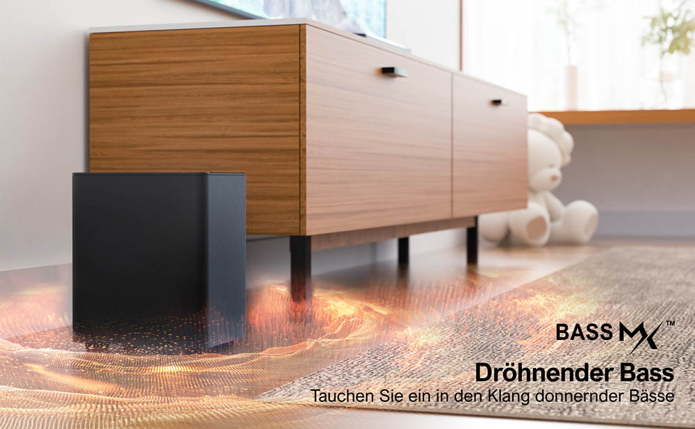 Ultimea Poseidon D50 5.1 Kanal Soundbar mit Subwoofer und hinteren Surround-Lautsprechern, einstellbarer Surround-Pegel, 3 EQ-Modi