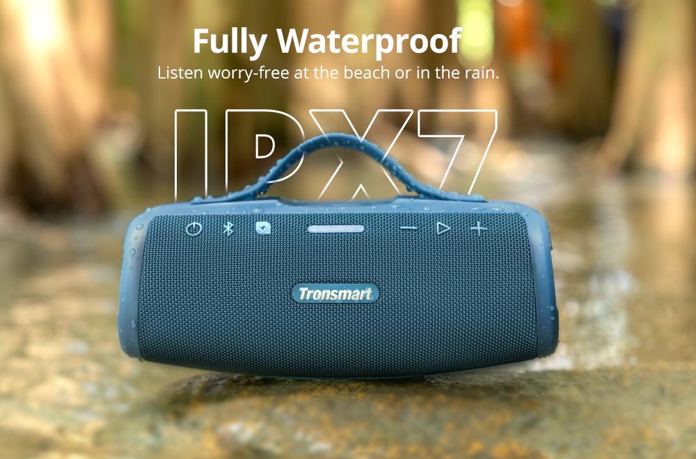 Tronsmart Mirtune S100 Portable Outdoor Speaker, Bluetooth 5.3, Customizable EQ, 50W Output, 20 Hours of Playtime, IPX7 Waterproof, Retractable Handle - Blue
