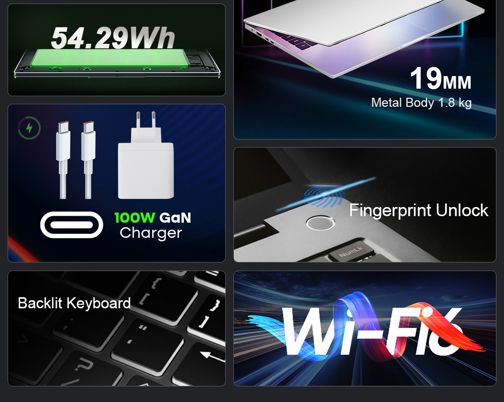 Ordinateur portable Ninkear A15 Pro, écran IPS 15,6'' 1920*1080, AMD Ryzen 5 6600H 6 cœurs Max 4,5 GHz, 32 Go de RAM DDR5 1 To SSD, WiFi6, clavier rétroéclairé, déverrouillage par empreinte digitale, ouverture et fermeture à 180°, 2 * Type-C, 2 * USB3.0 1 * HDMI 1 * casque 1 * Micro SD