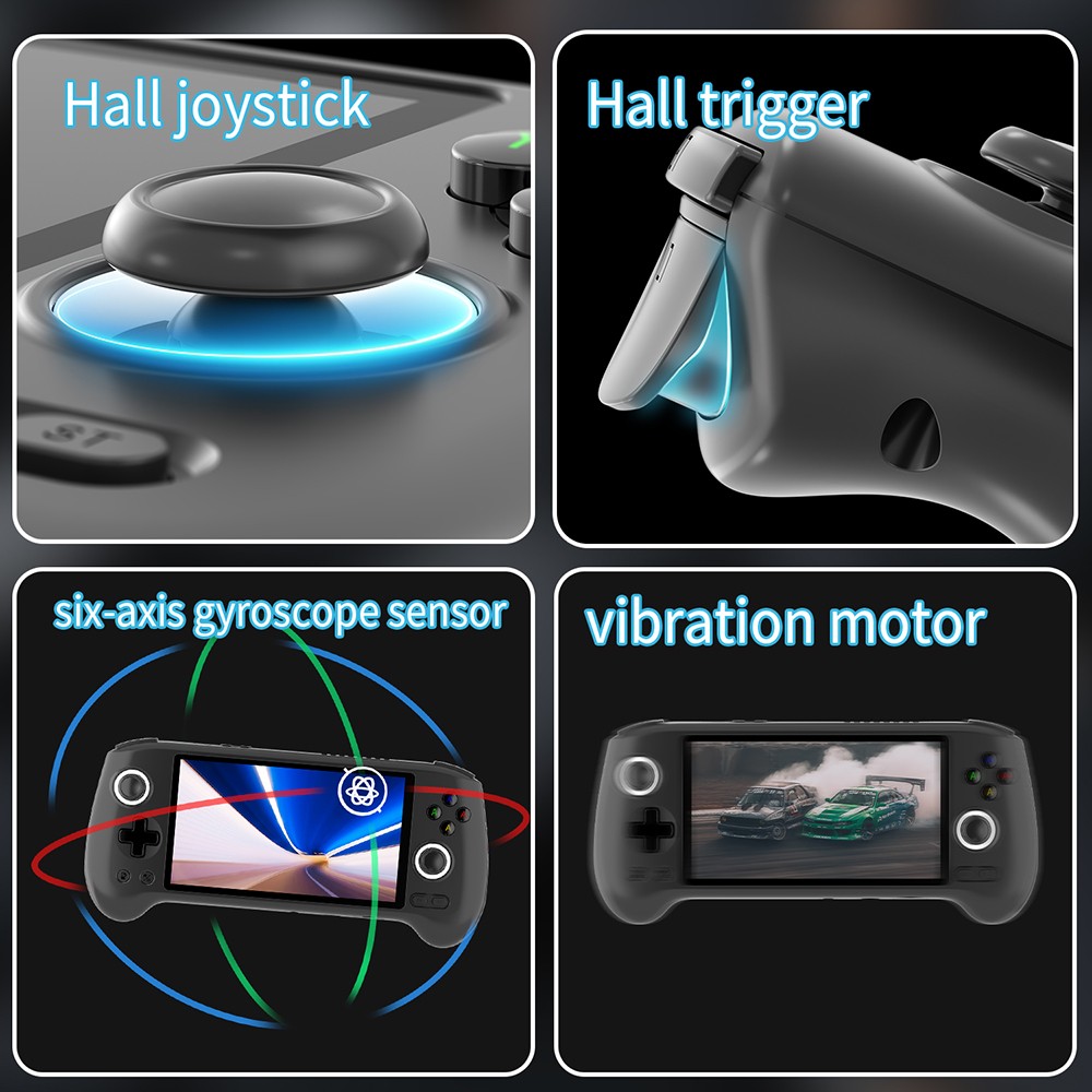 ANBERNIC RG556 Spielkonsole mit 8714 Spielen, 8GB LPDDR4X / 128GB UFS2.2 / 256GB TF-Karte, Android 13, 5,48