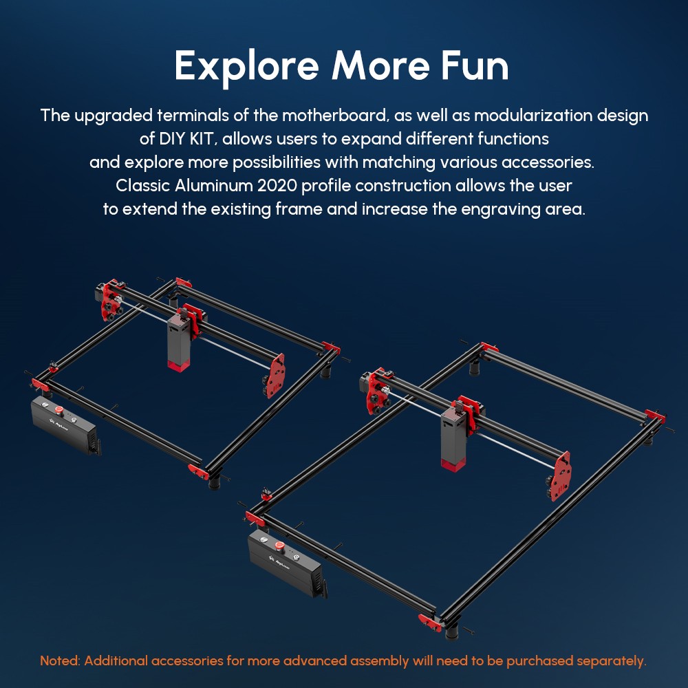 AlgoLaser DIY KIT 10W Laser Engraver, Dual-core CPU, 12,000mm/min Engraving Speed, 2.4G WiFi, 400*400mm (157.5*157.5inch)