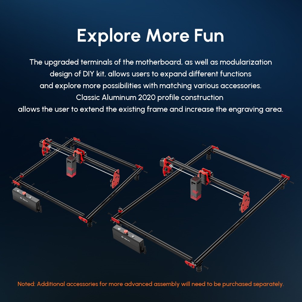AlgoLaser DIY KIT 5W Laser Engraver, Dual-core CPU, 12,000mm/min Engraving Speed, 2.4G WiFi, 400*400mm (157.5*157.5inch)