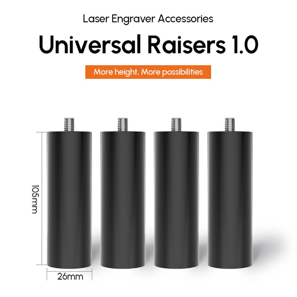 AlgoLaser Laser Engraver Raisers for Alpha, Delta, DIY KIT and Metric M6 Threaded Extensions - 4pcs