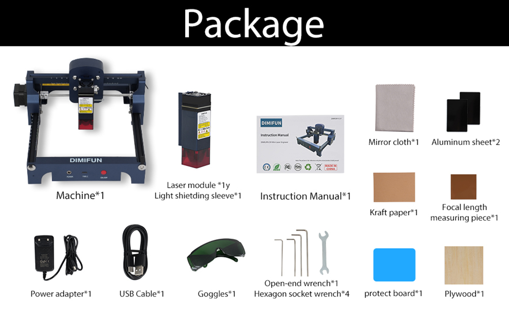 DIMIFUN D9 A25 2.5W Portable Laser Engraving Machine, Eye Protection, 10000mm/min Speed, 0.06mm Spot, 130*130mm, Noise Reduction