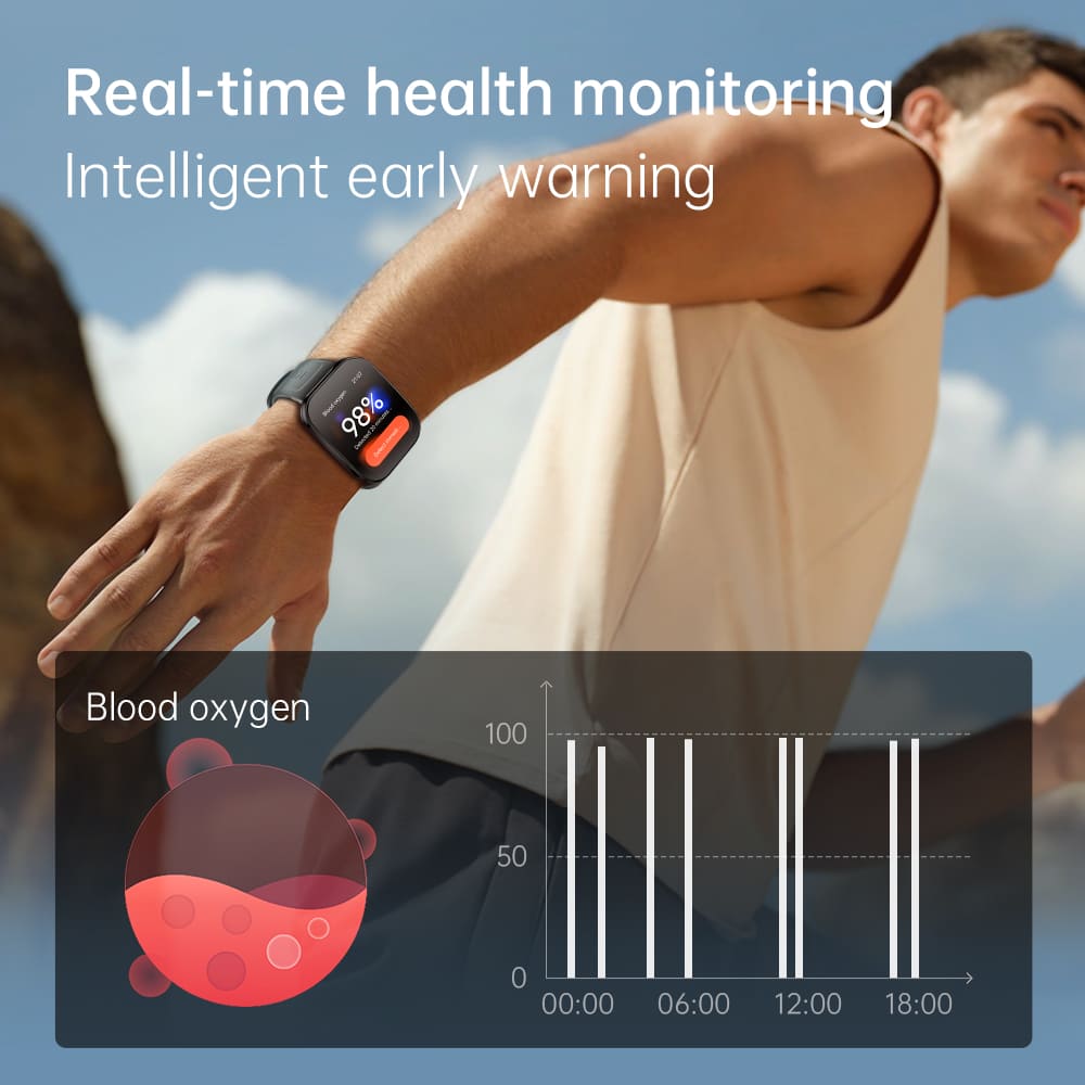 KUMI U6 Smartwatch, 1.96-inch AMOLED Screen, GPS Global Positioning, 5ATM Waterproof, 100+ Sport Modes, Bluetooth Calling, Al Voice Assistant, Health Sleep Monitoring - White