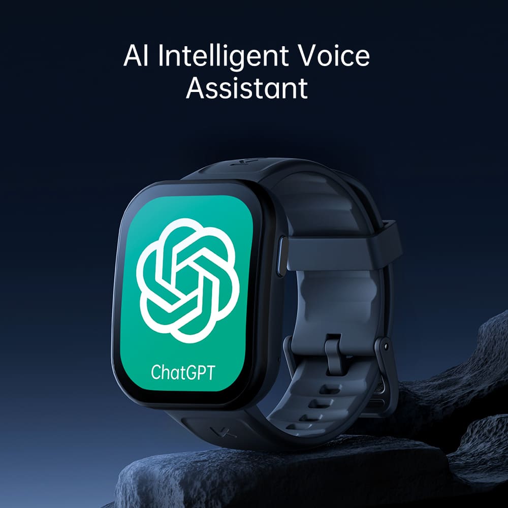 KUMI U6 Smartwatch, 1.96-inch AMOLED Screen, GPS Global Positioning, 5ATM Waterproof, 100+ Sport Modes, Bluetooth Calling, Al Voice Assistant, Health Sleep Monitoring - White