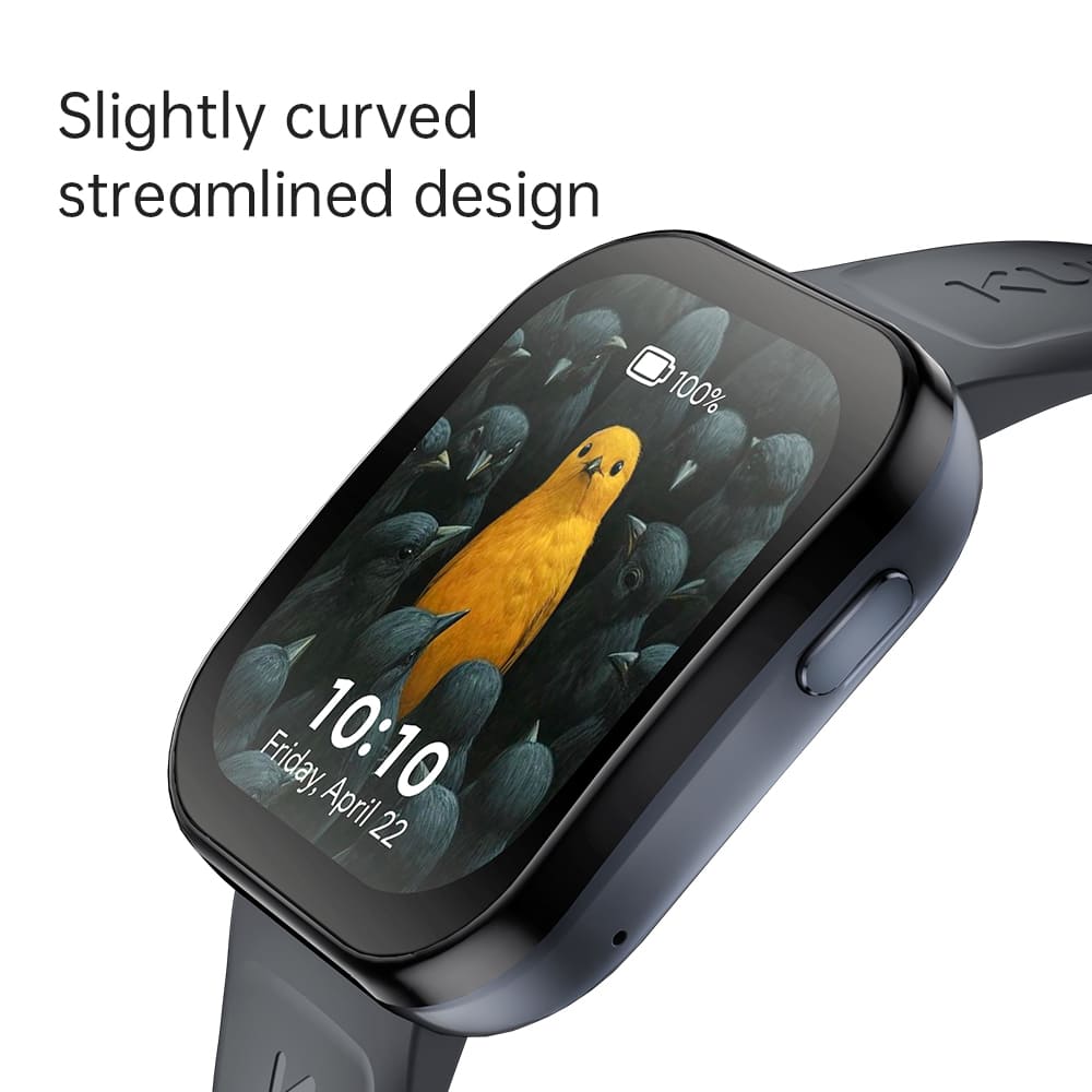 KUMI U6 Smartwatch, 1.96-inch AMOLED Screen, GPS Global Positioning, 5ATM Waterproof, 100+ Sport Modes, Bluetooth Calling, Al Voice Assistant, Health Sleep Monitoring - White