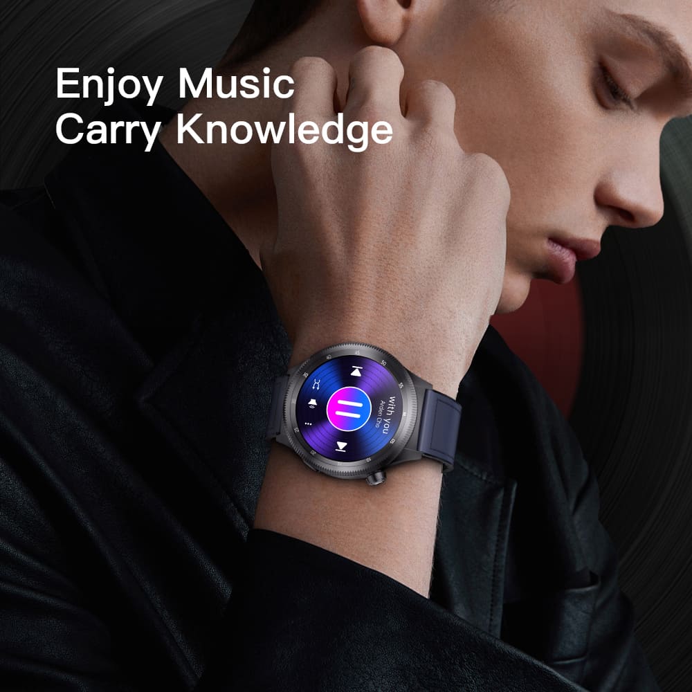 KUMI WATCH Gear GT3 Smartwatch, 1.43-inch AMOLED Screen, Al Intelligent Voice Assistant & Watch Face, Multi-language Translation, Health Monitoring, Bluetooth Calling, IP68 Waterproof - Grey