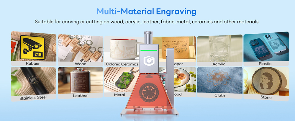 LONGER Nano 6W Portable Laser Engraver, Diode Lasers with FAC, 5000mm/s Ultra-Fast Speed, 0.05mm Precision, LightBurn & LaserGRBL & LaserBurn, 6mm Wood Cutting, 100*100mm