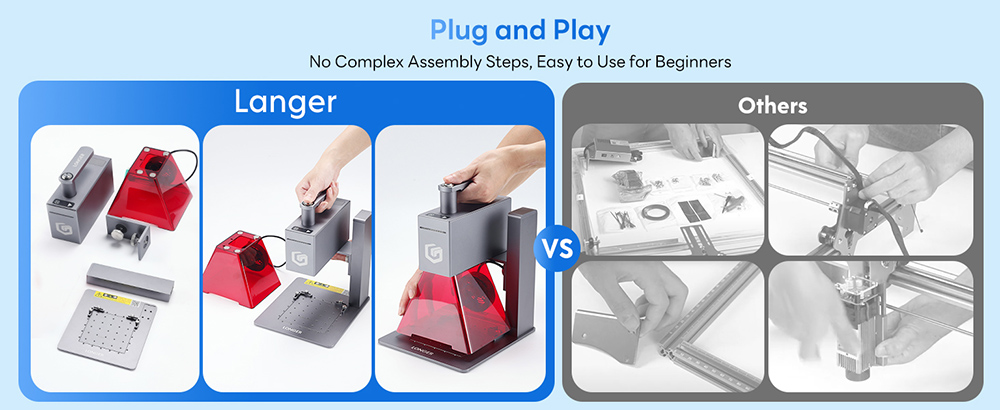 LONGER Nano 6W Portable Laser Engraver, Diode Lasers with FAC, 5000mm/s Ultra-Fast Speed, 0.05mm Precision, LightBurn & LaserGRBL & LaserBurn, 6mm Wood Cutting, 100*100mm
