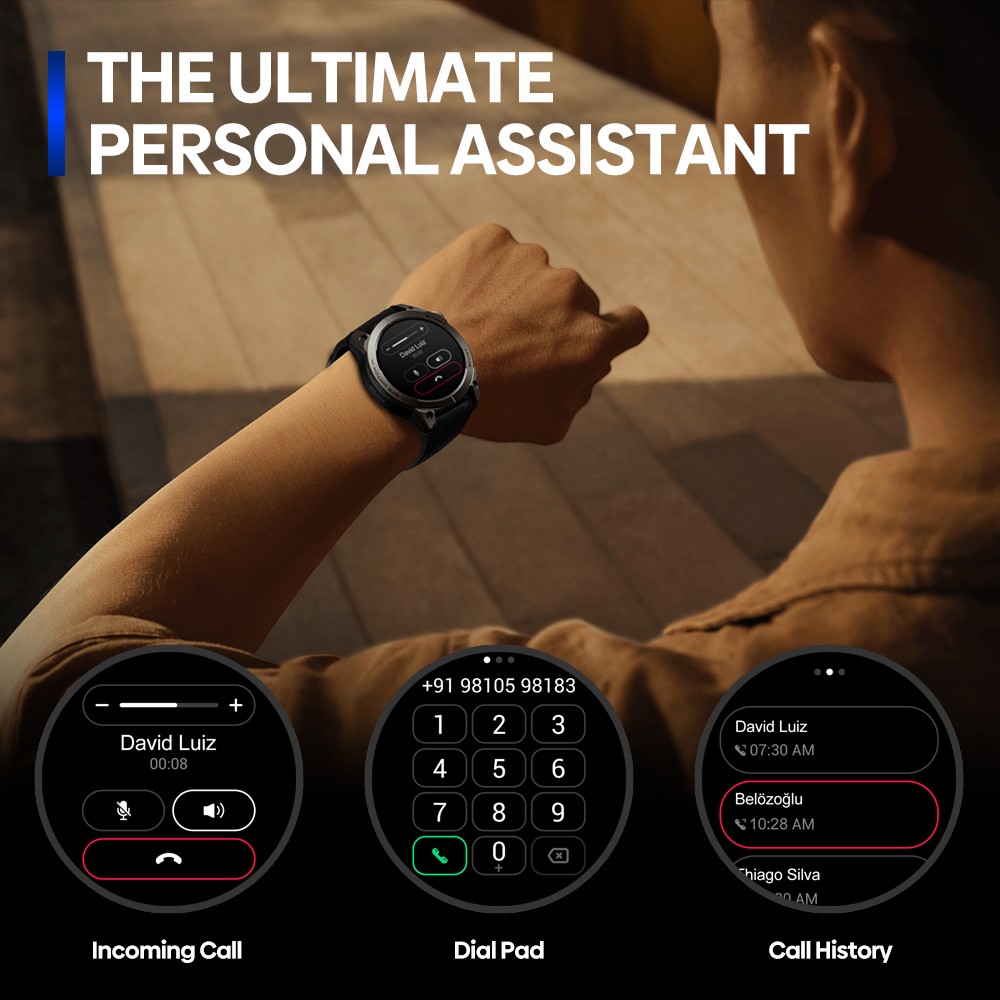 Zeblaze Stratos 3 Pro Smartwatch, 1.43' AMOLED Screen, Bluetooth Calling, 100+ Workout Modes, 24/7 Health Monitoring, GPS Positioning - Blue