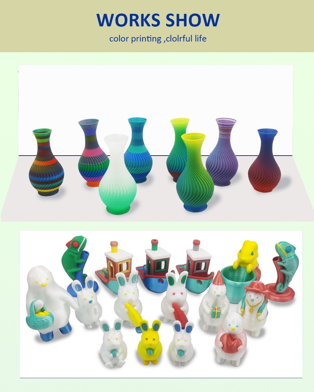 Zonestar Z9V5MK6 4 Extruders 3D Printer, 4 in 1 Out Color-Mixing, Auto Leveling, 32Bit Mainboard, 4.3 inch LCD Screen, 300x300x400mm