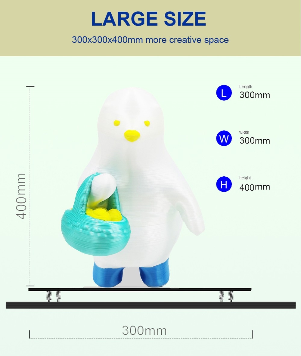 Zonestar Z9V5MK6 4 Extruders 3D Printer, 4 in 1 Out Color-Mixing, Auto Leveling, 32Bit Mainboard, 4.3 inch LCD Screen, 300x300x400mm