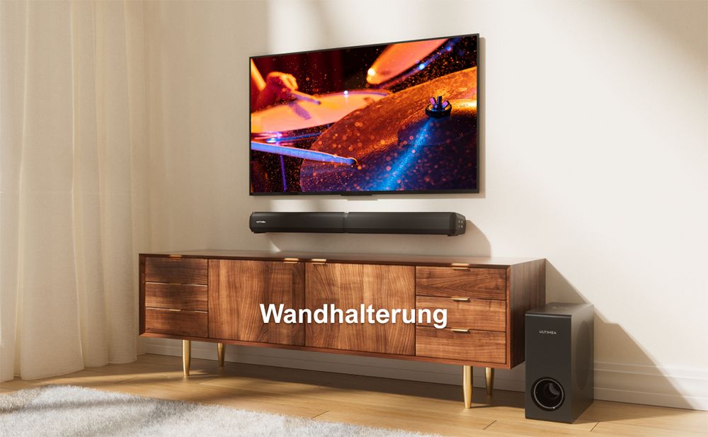 Ultimea Apollo S50 4.1-Kanal abnehmbare Soundbar mit Subwoofer, Bluetooth 5.3, einstellbarem Basspegel, 3 EQ-Modi