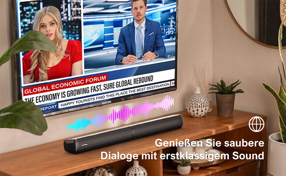 Ultimea Apollo S50 4.1-Kanal abnehmbare Soundbar mit Subwoofer, Bluetooth 5.3, einstellbarem Basspegel, 3 EQ-Modi