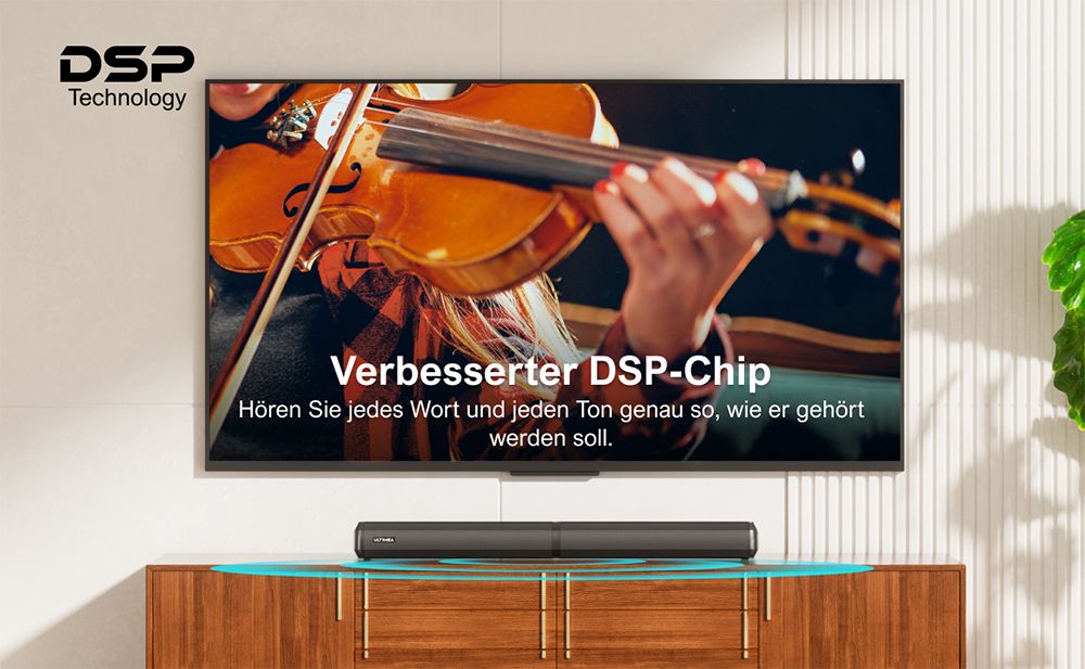 Ultimea Apollo S50 4.1-Kanal abnehmbare Soundbar mit Subwoofer, Bluetooth 5.3, einstellbarem Basspegel, 3 EQ-Modi