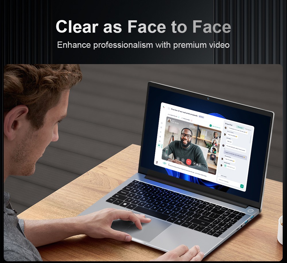 Ordinateur portable Ninkear A15 Pro, écran IPS 15,6'' 1920*1080, AMD Ryzen 5 6600H 6 cœurs Max 4,5 GHz, 32 Go de RAM DDR5 1 To SSD, WiFi6, clavier rétroéclairé, déverrouillage par empreinte digitale, ouverture et fermeture à 180°, 2 * Type-C, 2 * USB3.0 1 * HDMI 1 * casque 1 * Micro SD