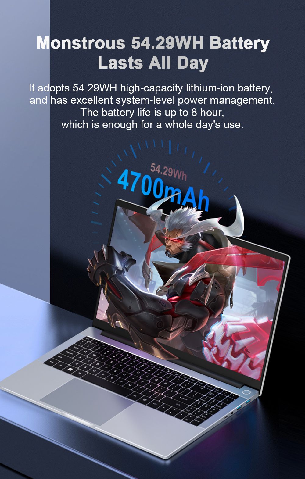 Ordinateur portable Ninkear A15 Pro, écran IPS 15,6'' 1920*1080, AMD Ryzen 5 6600H 6 cœurs Max 4,5 GHz, 32 Go de RAM DDR5 1 To SSD, WiFi6, clavier rétroéclairé, déverrouillage par empreinte digitale, ouverture et fermeture à 180°, 2 * Type-C, 2 * USB3.0 1 * HDMI 1 * casque 1 * Micro SD