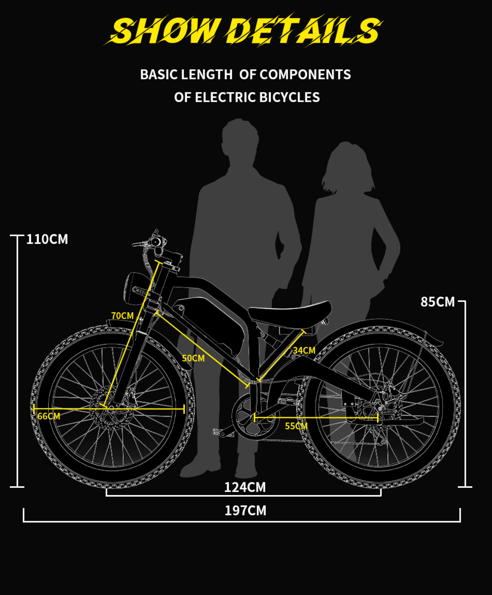 DUOTTS N26 Electric Bike, 750W*2 Motors, 55km/h Max Speed, 26*4.0' Inflatable Tires, 48V 20Ah Samsung Battery, 120-150km Range, Shimano 7-Speed, 200kg Max Load - Black