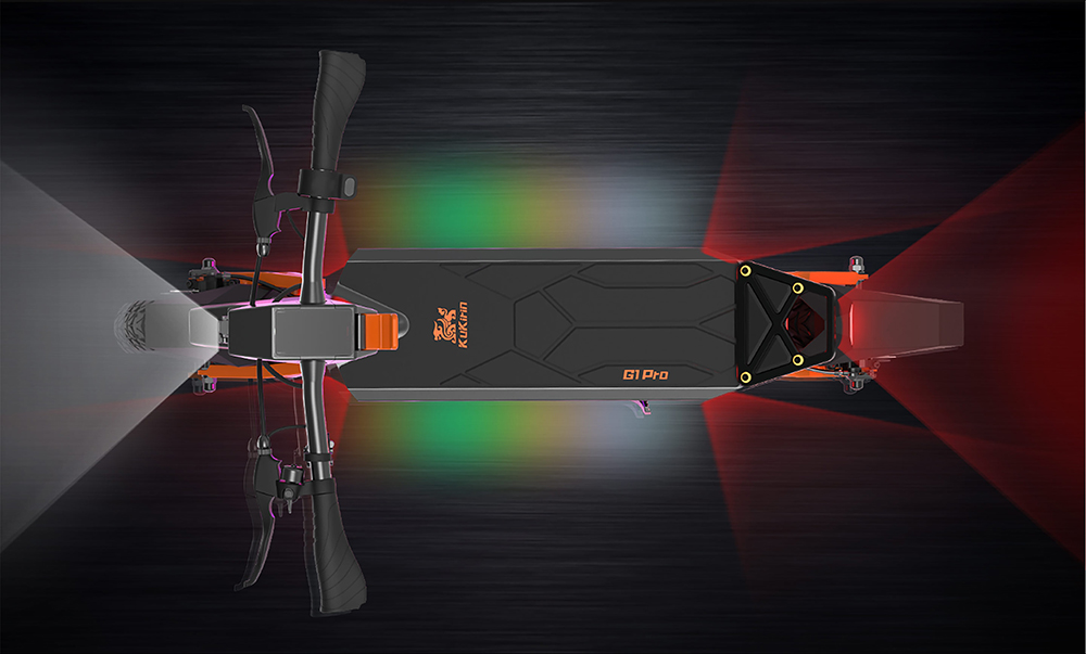 KuKirin G1 Pro Folding Electric Scooter, 10-inch Pneumatic Tire, 2*800W Motor, 48V 20.8Ah Battery, 55km Max Speed, 70km Range, Disc Brake, 13 lights Ambient Lights