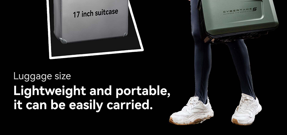 CYBERTAKE S1 Pro Portable Outdoor Air Conditioner (without Battery) Bluetooth remote control 9.6kg lightweight Six intelligent modes Noise ≤55dB - EU Plug