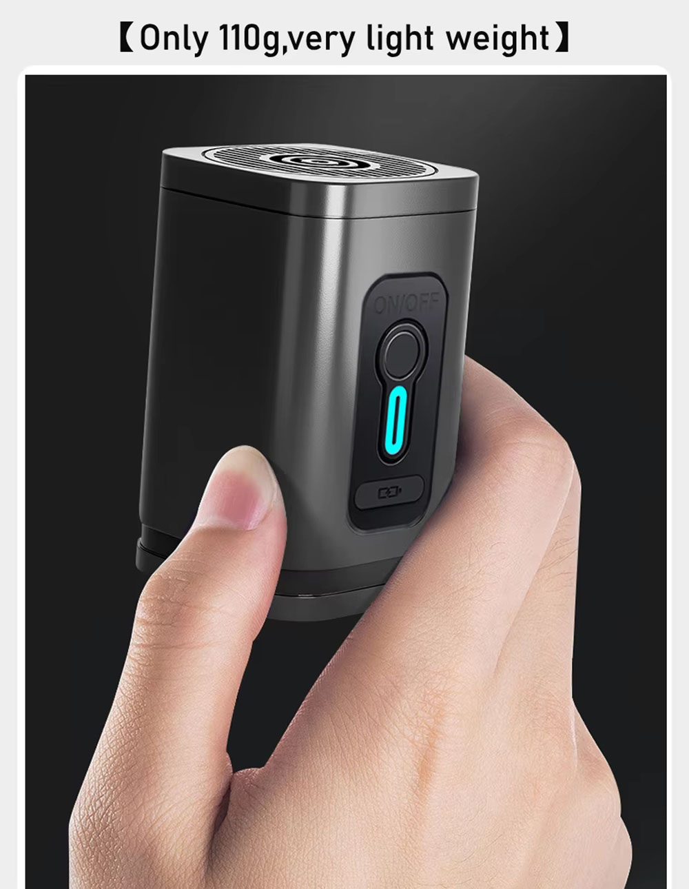 107E Portable Mini Air Pump, In/Deflation, Dimming LED Light, 1200 mAh Battery, With 4 Air Nozzles, for Pool, Mattresses, Toys & Yoga Ball