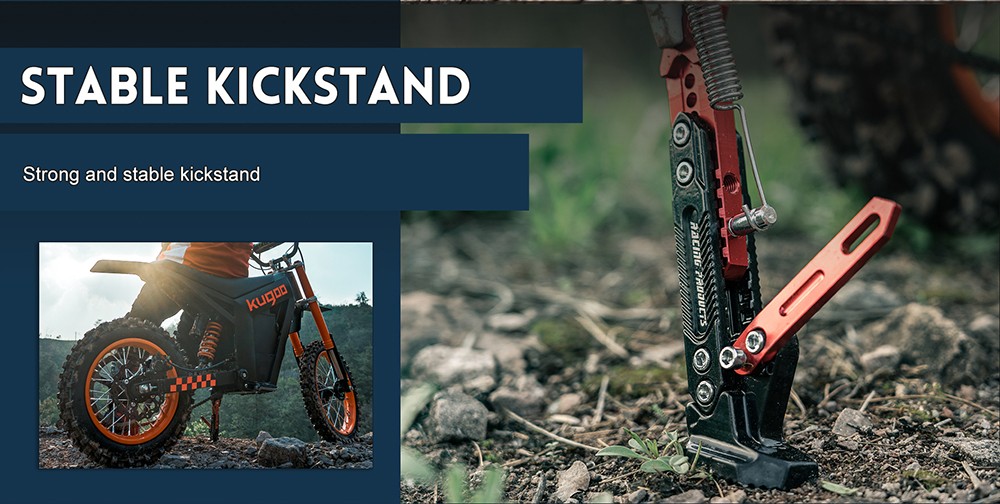KUGOO Wish 01 Electric Mountain Bike, 1500W Motor, 48V 21Ah Battery, 55km/h Max Speed, 50km Range, 14-inch Front Tire + 12-inch Rear Tire, Hydraulic Suspension, Hydraulic Brake