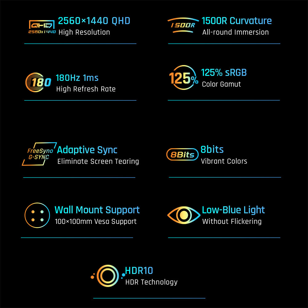 KTC H32S17 Gaming-Monitor 32 Zoll 2560x1440 QHD 180Hz HVA Curved 1500R