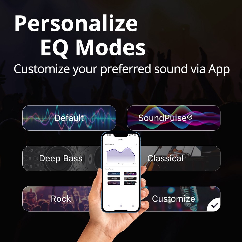 Refurbished Tronsmart T7 Portable Bluetooth Speaker with LED Lights, 30W Output, SoundPulse, TWS, ATS2853, IPX7 Waterproof, Custom Equalizers - Black