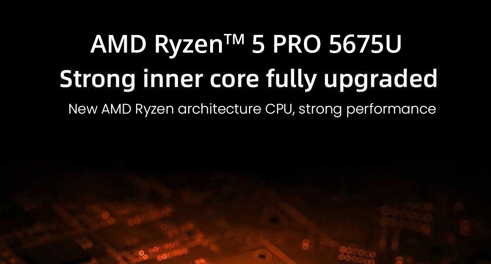 OUVIS AMR5 Gaming Mini PC, AMD Ryzen 5 Pro 5675U 6 Cores up to 4.3GHz, 16GB RAM 512GB SSD, HDMI+DP+Type-C 4K 60Hz Triple Display, 4 x USB 3.0 1000Mbps LAN WiFi 5 Bluetooth 5.0, Silent/Balance/Performance Mode, Small Desktop Computer- EU Plug