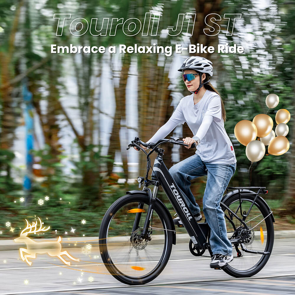 Touroll J1 ST 27.5 inch Trekking Bike with 250W Motor, 36V 15.6Ah Battery, Max 100km Range, 1.8