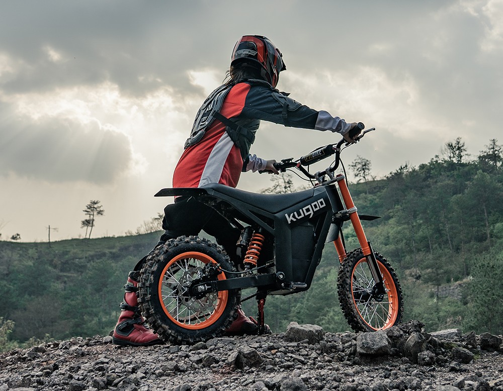 KUGOO Wish 01 Electric Mountain Bike, 1500W Motor, 48V 21Ah Battery, 55km/h Max Speed, 50km Range, 14-inch Front Tire + 12-inch Rear Tire, Hydraulic Suspension, Hydraulic Brake