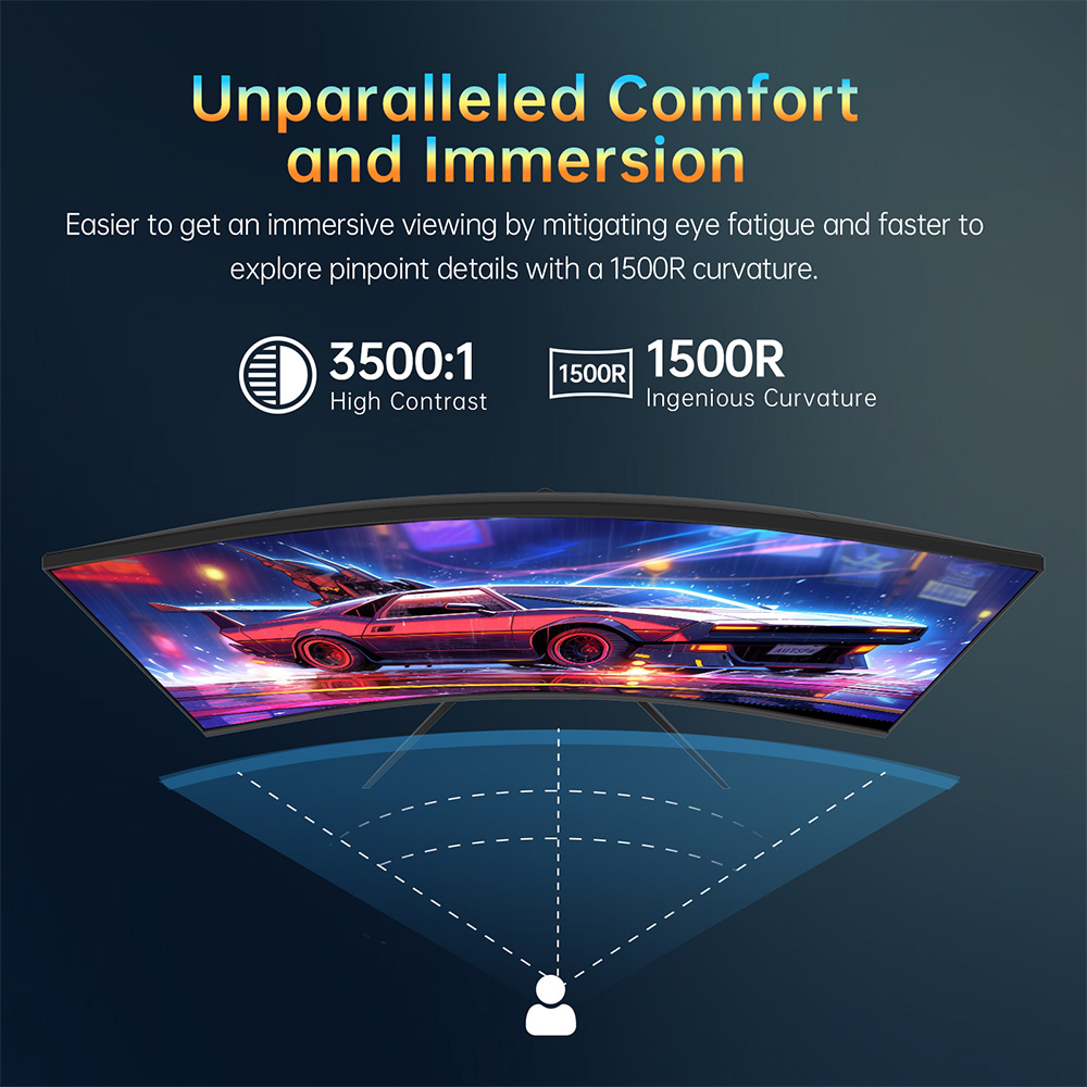 KTC H32S17 Gaming-Monitor 32 Zoll 2560x1440 QHD 180Hz HVA Curved 1500R