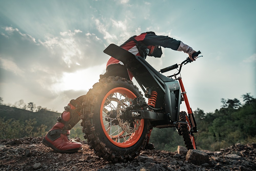 KUGOO Wish 01 Electric Mountain Bike, 1500W Motor, 48V 21Ah Battery, 55km/h Max Speed, 50km Range, 14-inch Front Tire + 12-inch Rear Tire, Hydraulic Suspension, Hydraulic Brake