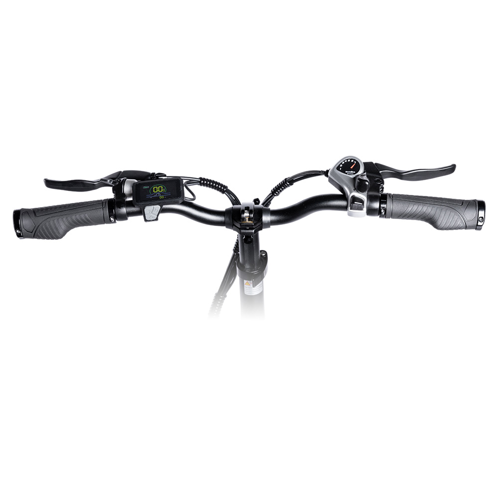 MYATU MYT-20XD Electric Bike, 250W Motor, 36V 25Ah Battery, 20*4-inch Tire, 25km/h Max Speed, 100km Range, Disc Brakes, Suspension Fork, SHIMANO 7 Speed, LCD Display - Black