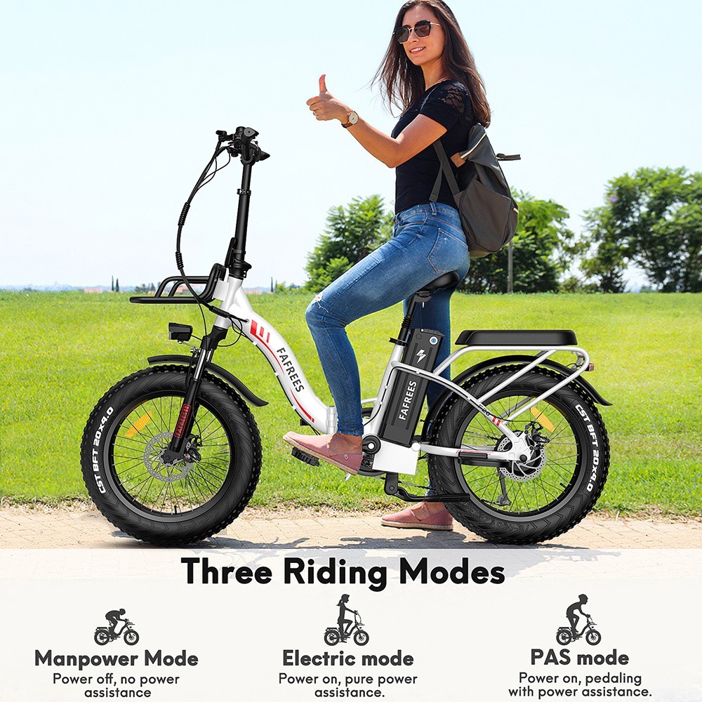 Fafrees F20 Max Electric Bike, 20*4.0 Inch Fat Tire, 500W Brushless Motor, 48V 22.5Ah Samsung Cell Battery, 25km/h Speed, Front & Rear Disc Brakes, Shimano 7-Speed - Aurora Blue