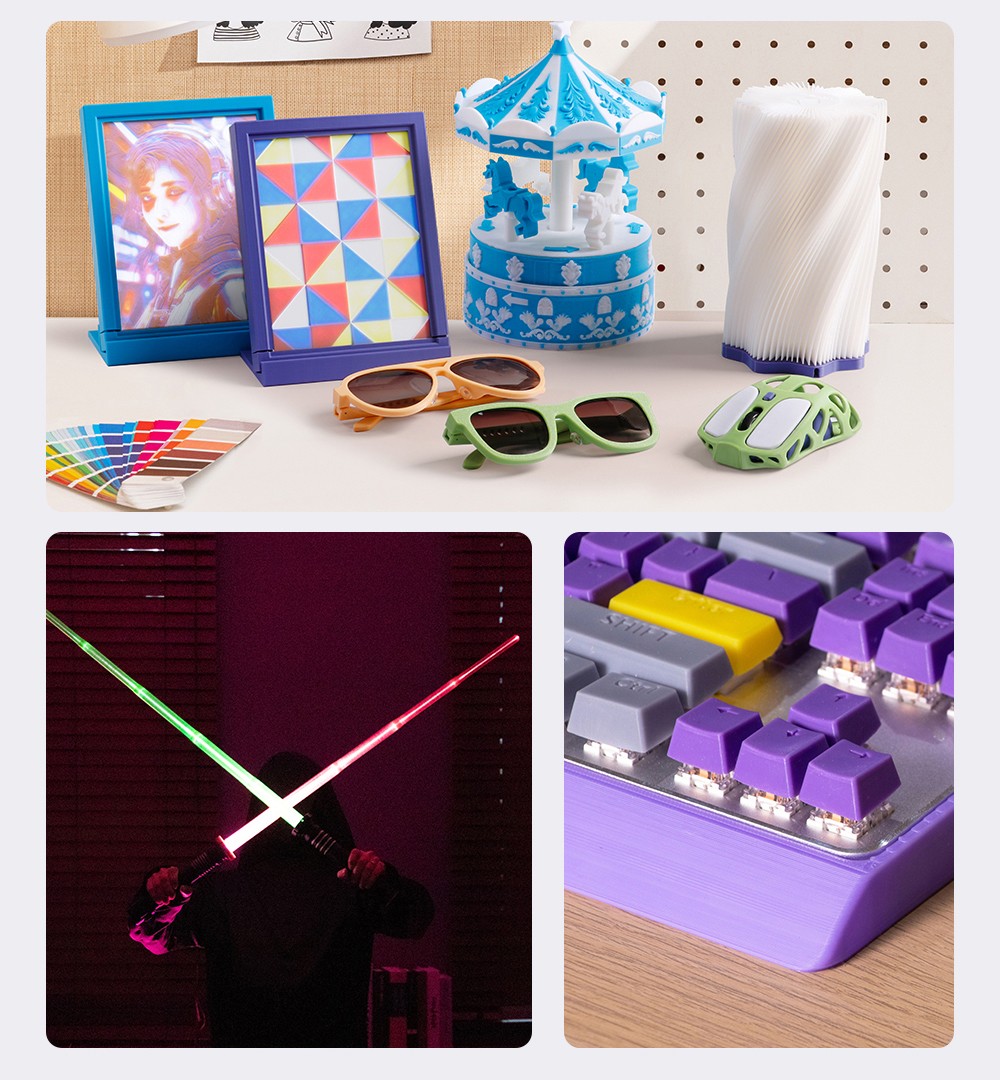 Anycubic Kobra 3 3D Drucker mit ACE Pro Combo + 6kg Creality Hyper-PLA Filament - Weiß + Erdbeerrot + Orange + Rot + Golden + Blau