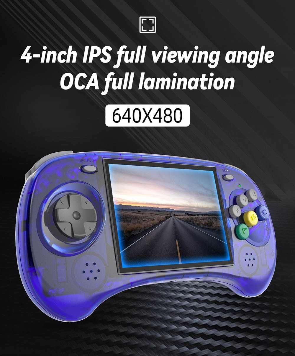 Refurbished ANBERNIC RG ARC-S Game Console, 256GB TF Card, 16GB Linux, 1GB LPDDR4, HDMI Output - Transparent Blue